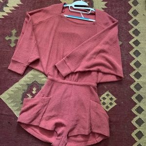 Knitted Sweater Romper Jumper Open Back
